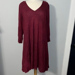 Maroon tie in back dress